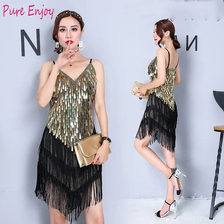 Танец живота Бальные Танцы Танго Платья Сальса Латинский Платье Женщины Черный