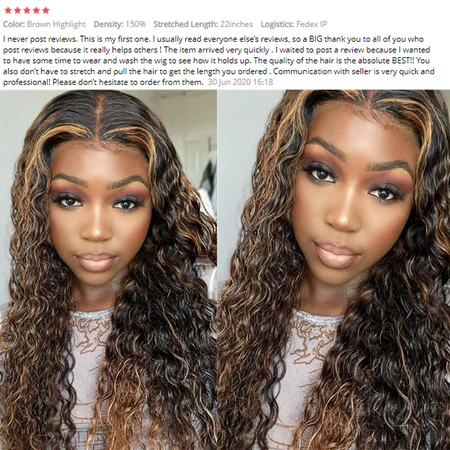 

Highlight Lace Front Wig Human Hair Wig Curly Hair With Baby Hair Brazilian Highlight Remy Wig Natural Hairline For Black Women