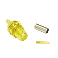 1pc sma female jack nut rf coax crimp for rg316 rg174 lmr100 cabl straight goldplated wire connector for wifi
