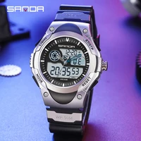 sanda military sports men watch dual display male clock digital quartz wristwatches waterproof mens watches relogio masculino