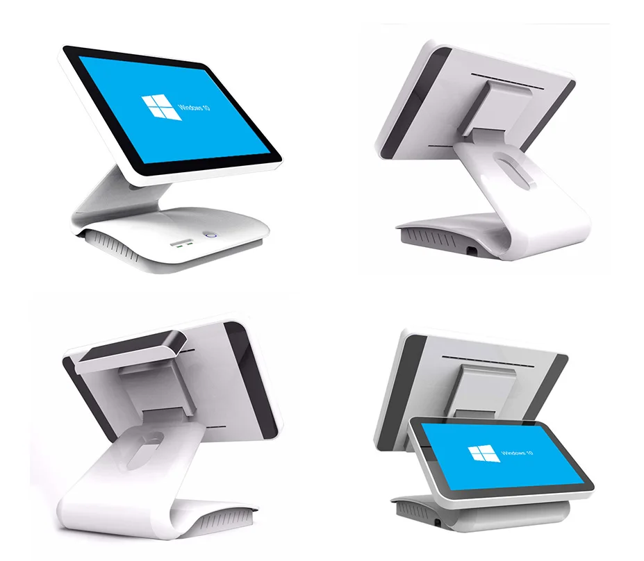 Intel Celeron Proces 15.6 inch TFT LCD cash register pos system 64GSSD 4G RAM with VFD customer display 80 printer all in one pc |