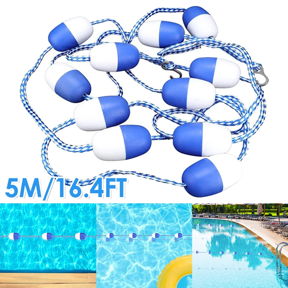 

5 м безопасный разделитель для бассейна, веревка, плавающая веревка, линия, оборудование для бассейна (11 шариков) для водных путей, буй