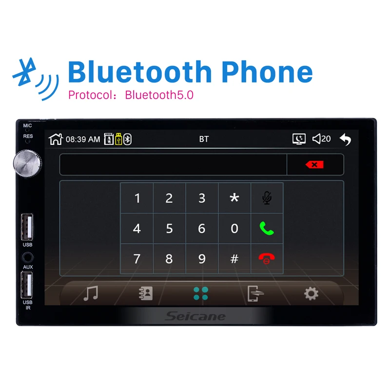 Seicane Универсальный MP5 плеер carRadio Поддержка IOS IPhone Siri микрофон Голосовое
