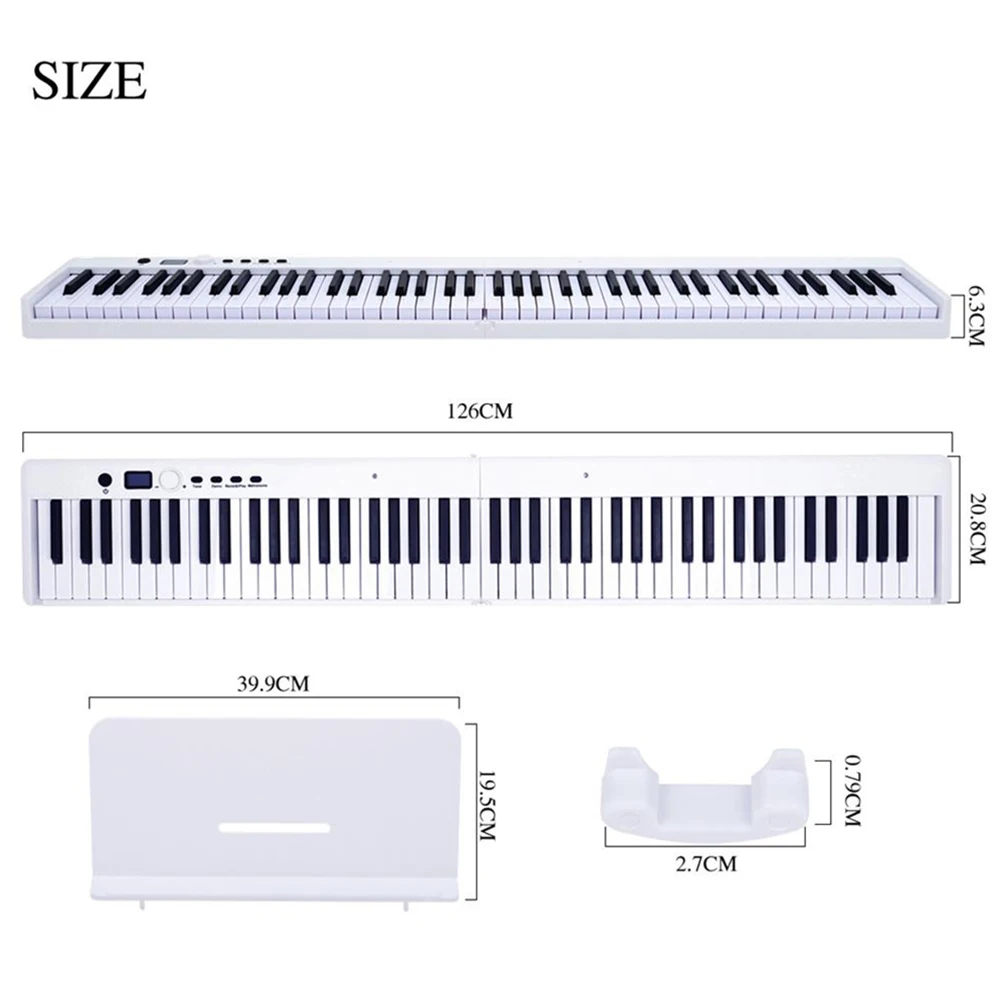 Portable Electronic Organ 88-key Folding Electric Piano Keyboard Musical Instruments Rechargeable Battery With Sustain Pedal