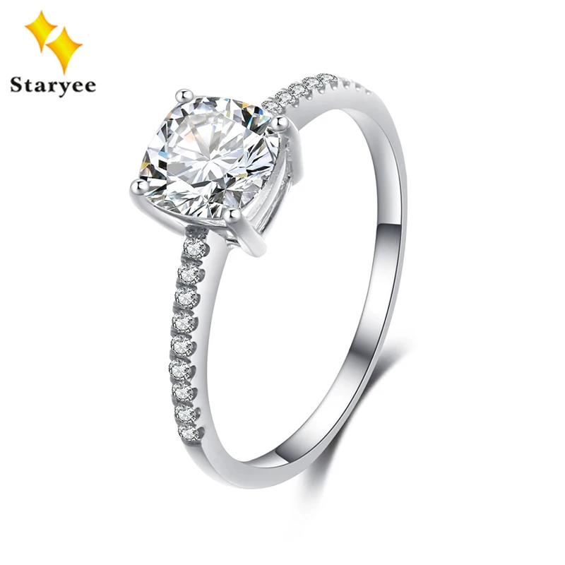 Женское кольцо из муассанита 18 карат под Белое золото 0 8 карат|Кольца| |