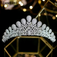 janevini luxury silver aaa cz cubic zirconia bridal crowns and tiaras sparkly crystal princess headwear wedding hair accessories