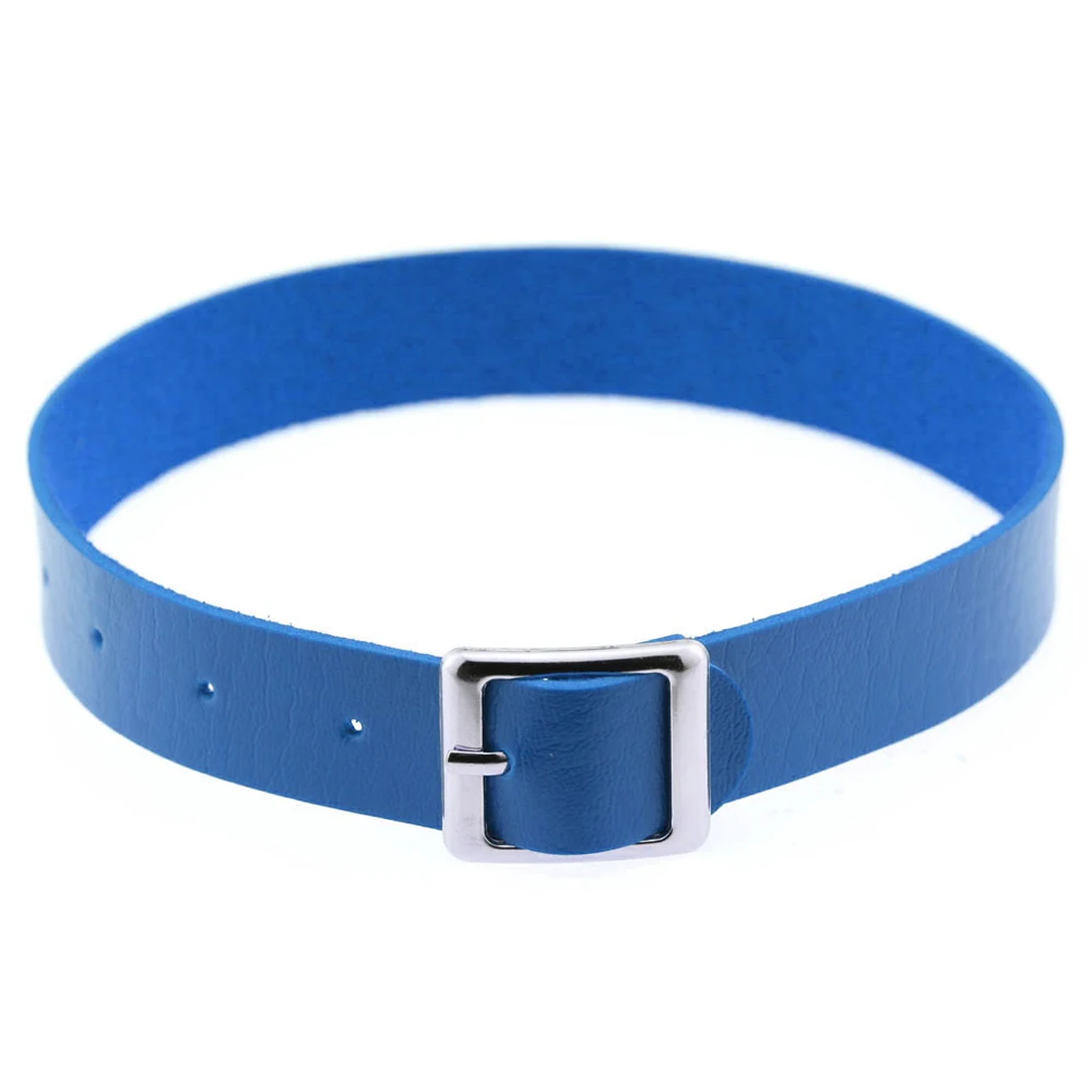 

41x 2cm Fine Quality Harajuku Belt Collar Choker Necklace Pu Leather Choker Punk Goth 14 Color Can Choose Pu Necklace For Women