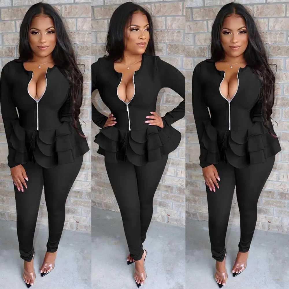 

women's suit two piece set office women long sleeve suit pants 2 piece set female winter two pieces sets