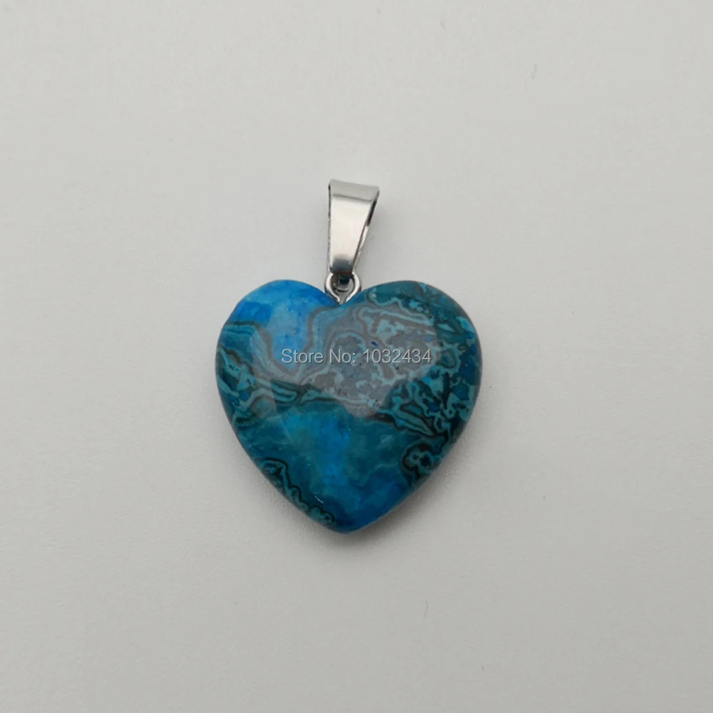 

30 pcs/lot Natural Stone Crystal Charm Heart Pendant DIY Jewelry Making Necklace Accessories