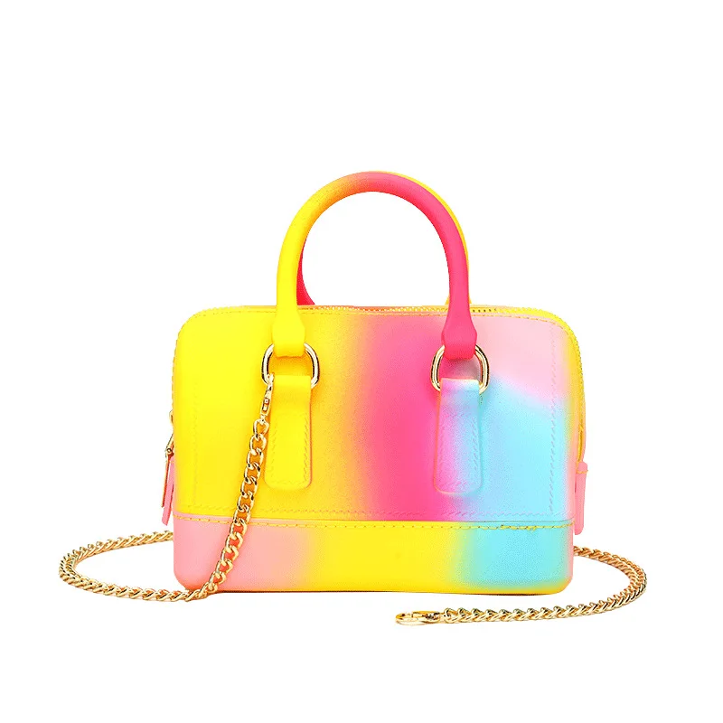 

Girls Summer PVC mini Bag Colorful Ladies Fashion Bags Jelly Handbags Women Barrel-shaped Trending Bags Small Handbags for Child