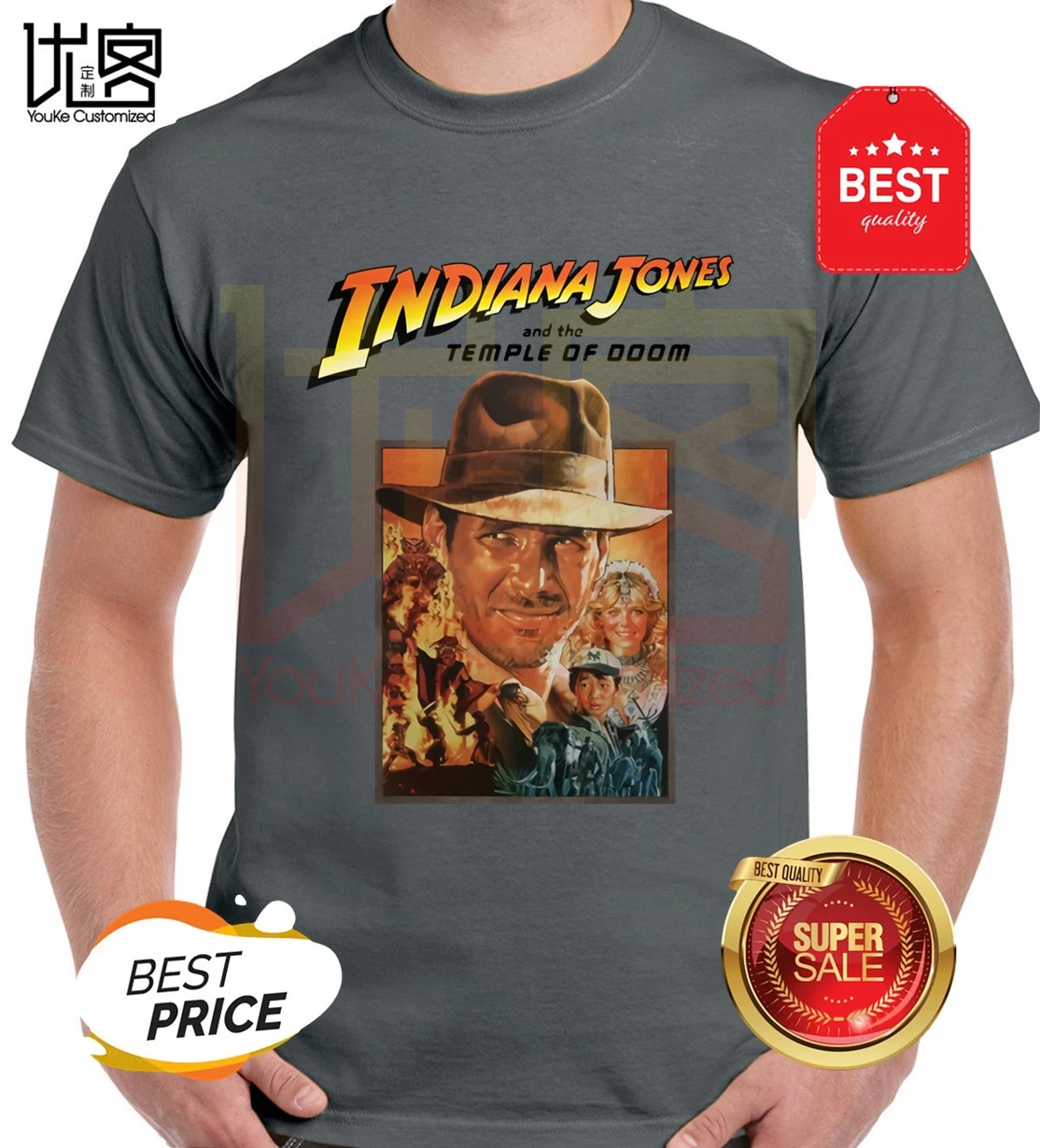 2020 Raiders of the Lost Ark movie t shirt men's women's 100% cotton short sleeves tops tee printed Crewneck casual t-shirt | Мужская