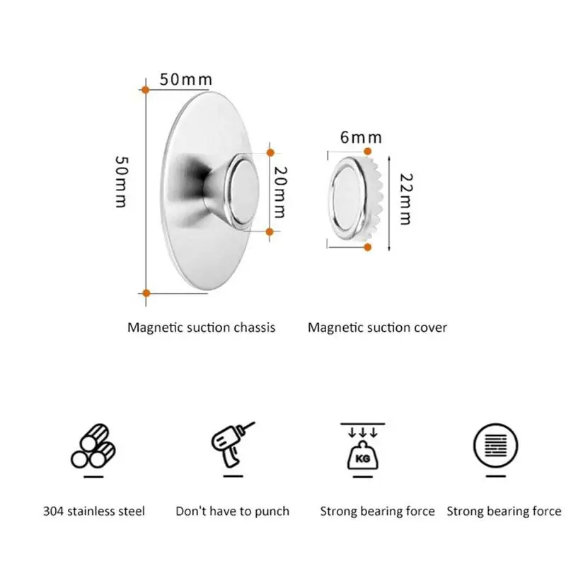 

Magnetic Suction Powerful Soap Holder Hook Stainless Steel Wall Mount