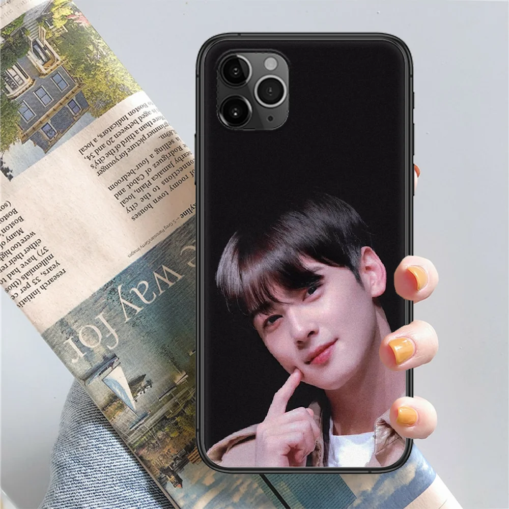 singer Cha EunWoo Phone Case Cover Hull For iphone 5 5s se 2 6 6s 7 8 12 mini plus X XS XR 11 PRO MAX black pretty Etui tpu |