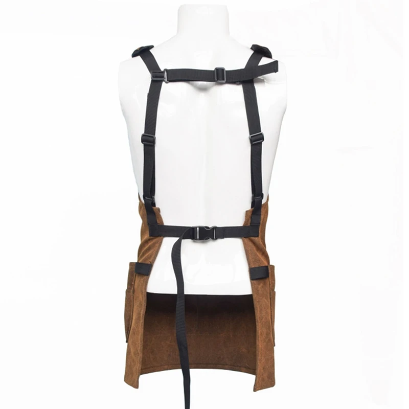 

Adjustable Canvas Aprons Men Women Multi-Pocket Aprons BBQ Cooking Wear Resistant Aprons Kitchen Tools Aprons