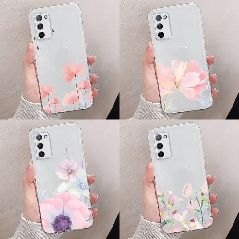 

rose Phone Case Transparent For oppo RENO A 1 2 3 4 5 7 8 Z 2Z SE ACE PRO moible bag
