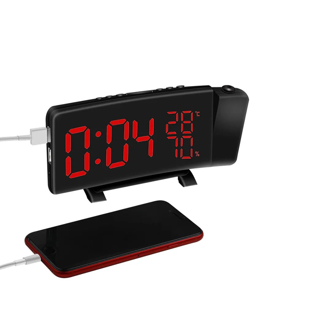 Проекционный будильник цифровые часы FM USB двойные сигналы переключение 3 цвета |
