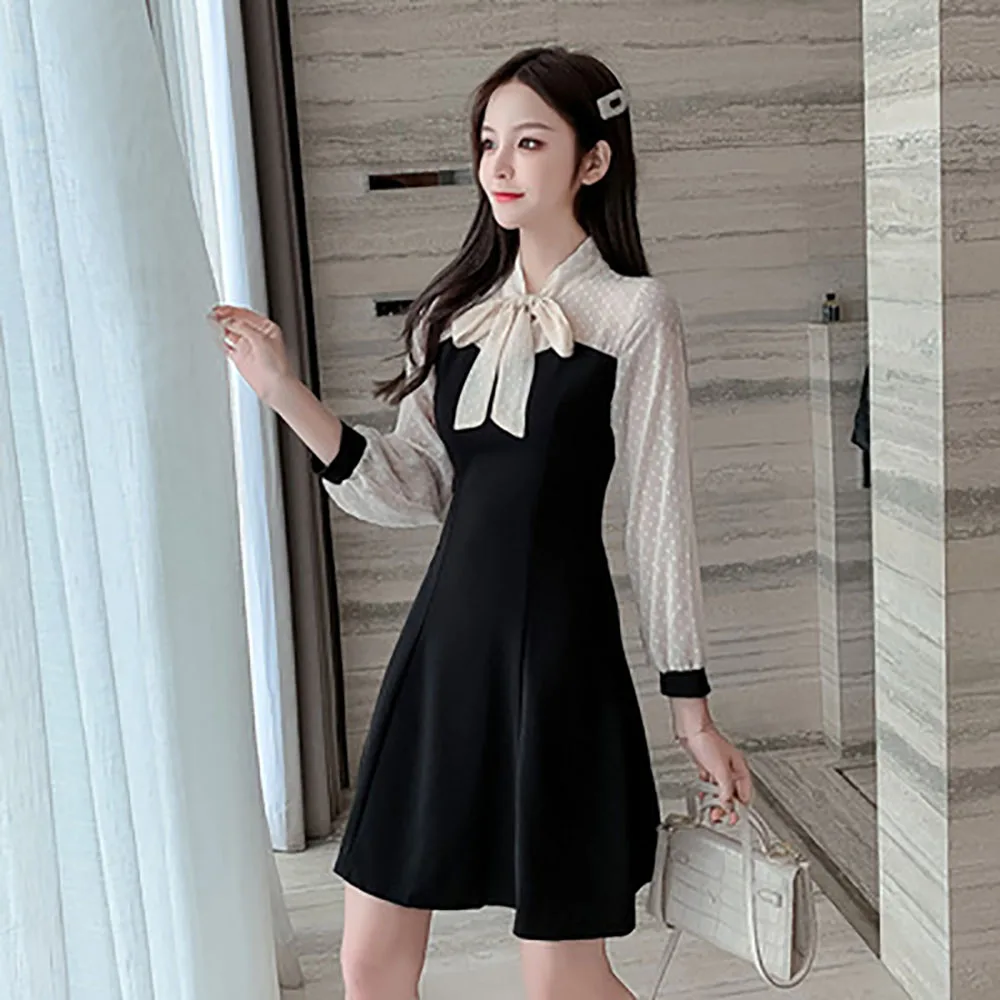 Осеннее платье новое модное женское облегающее черно белое контрастное