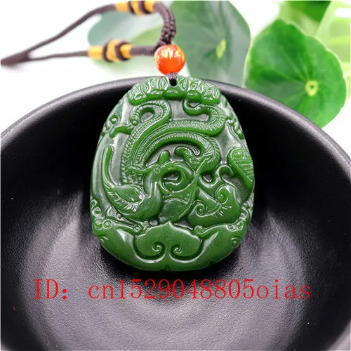 Ожерелье из натурального китайского зеленого нефрита с подвеской Феникс модные