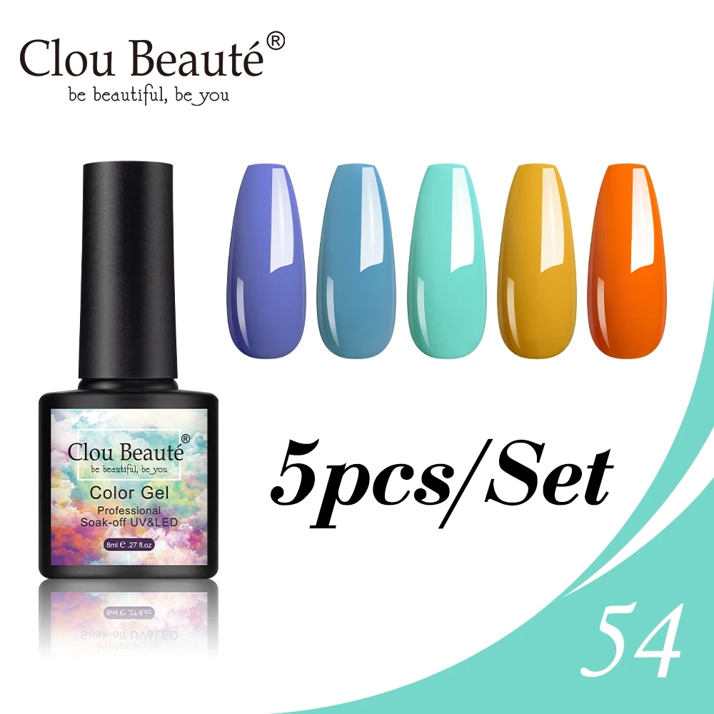 Гель-лак Clou Beaute 130 цветов 8 мл 5 шт./компл. | Красота и здоровье