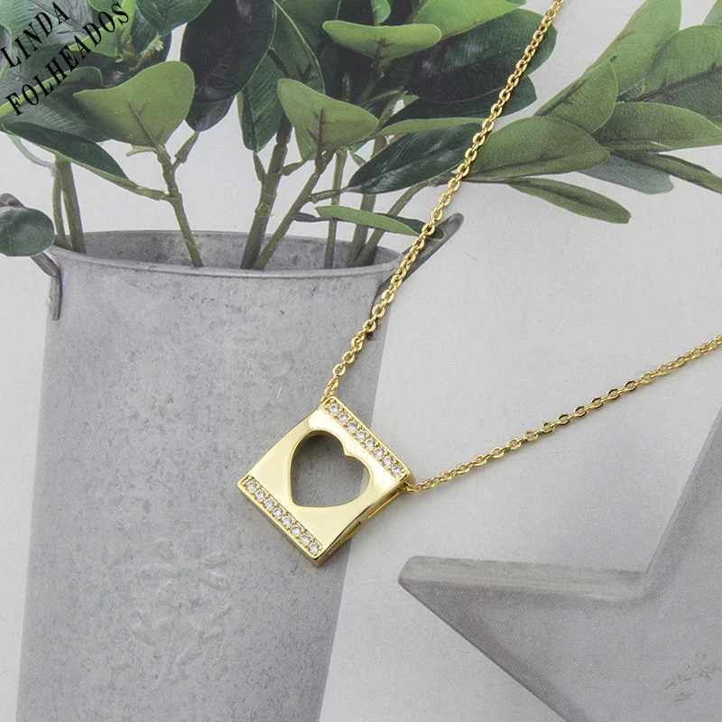 Ожерелье женское позолоченное с подвеской в виде сердцсветильник | Украшения и