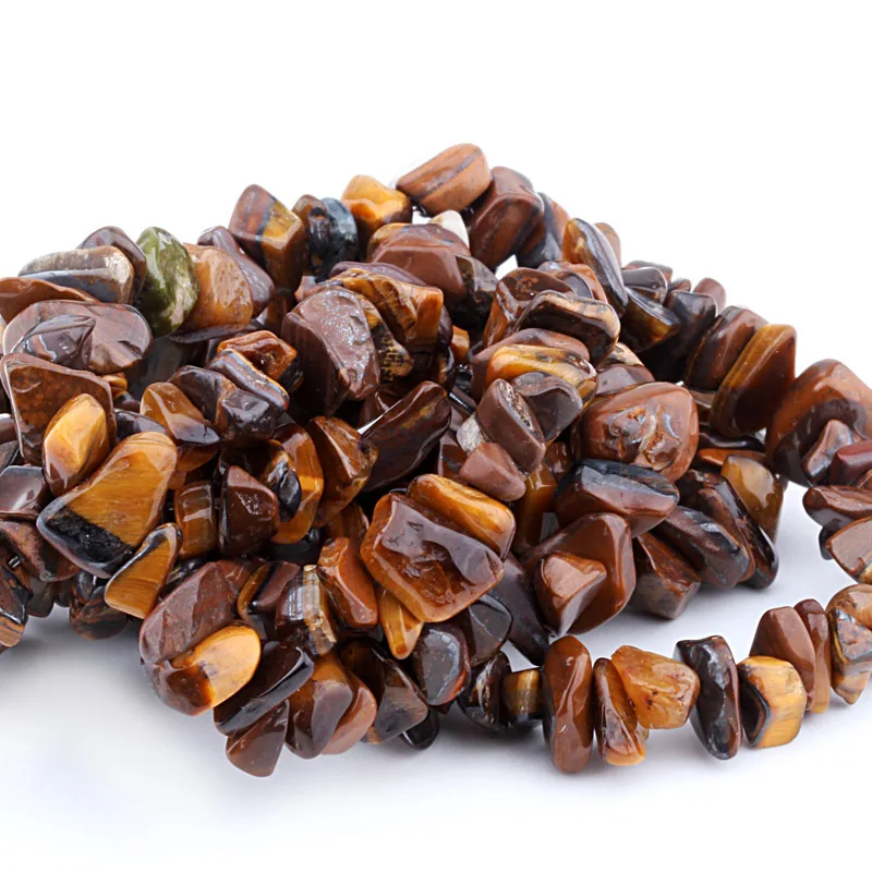 Бусины из натурального камня бусины чипсы 5 8 мм кристалл тигровый глаз нитка 16