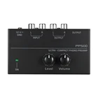 Предварительный усилитель Phono с регулятором громкости и уровнем, входной выход RCA, 14 дюйма, выходные интерфейсы TRS для поворотного стола PP500