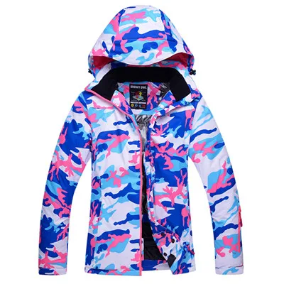 Jacket 2 Утолщенные теплые женские камуфляжные лыжные костюмы и костюм для сноубординга Лыжная куртка брюки набор женский водонепроницаемый ветрозащитный защита от снега костюмы - Цвет: Jacket 2