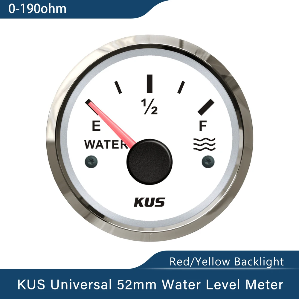 KUS 52 мм автоматический морской измеритель уровня воды 0-190ом с красной и Желтой