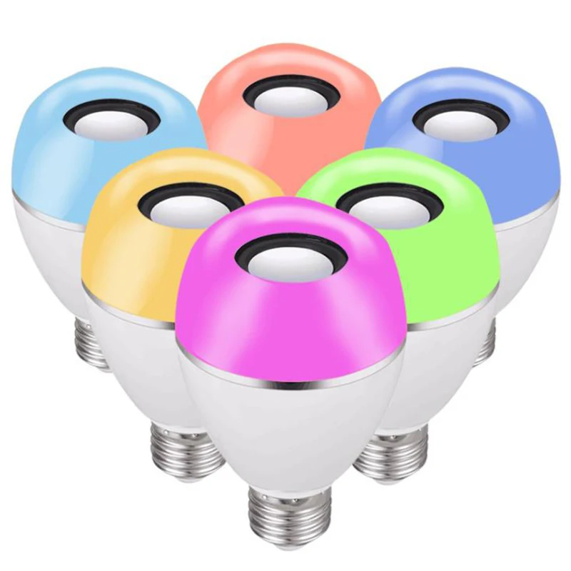 E27 RGB светодиодный смарт лампа интеллектуальное приложение Bluetooth динамик музыка