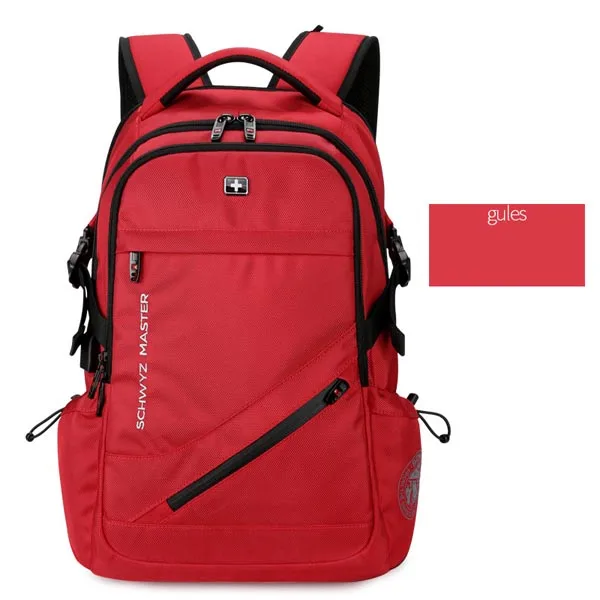 Швейцарский Мужской рюкзак mochila с защитой от кражи, рюкзак USB для ноутбука, школьные дорожные сумки, водонепроницаемый деловой Рюкзак 15,6 17 дюймов для ноутбука wo для мужчин - Цвет: red