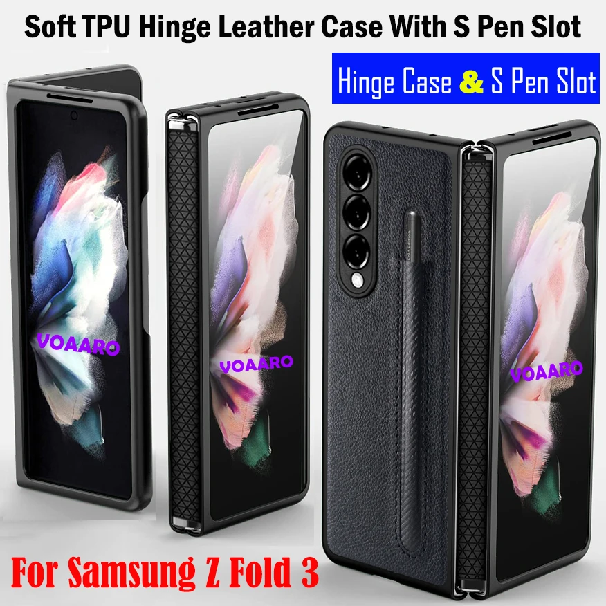 

Full Protective Capa for Samsung Galaxy Z Fold 3 Hing Case with S Pen Slot Holder for Samsung Z Fold 3 5G TPU Hinge SPen Case