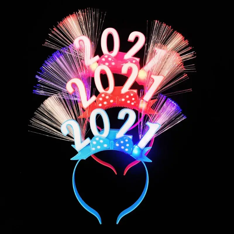 2021 светодиодный светильник волоконно оптическая повязка на голову новогодний