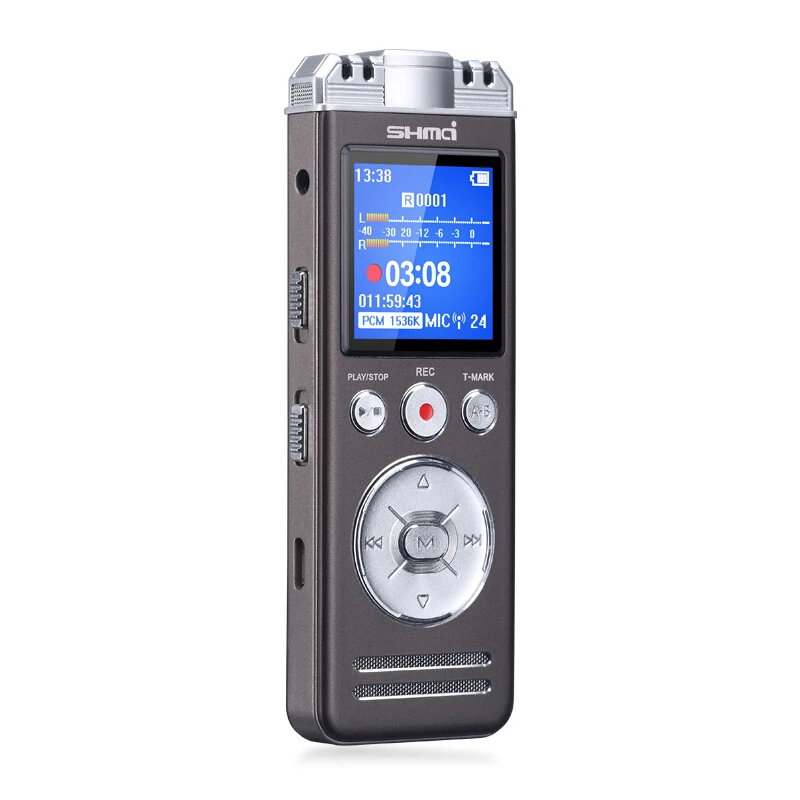 Shmci D70 Professional dual mic noise reduction PCM stereo phone Digital Voice Activate audio Recorder mini Player Dictaphone |