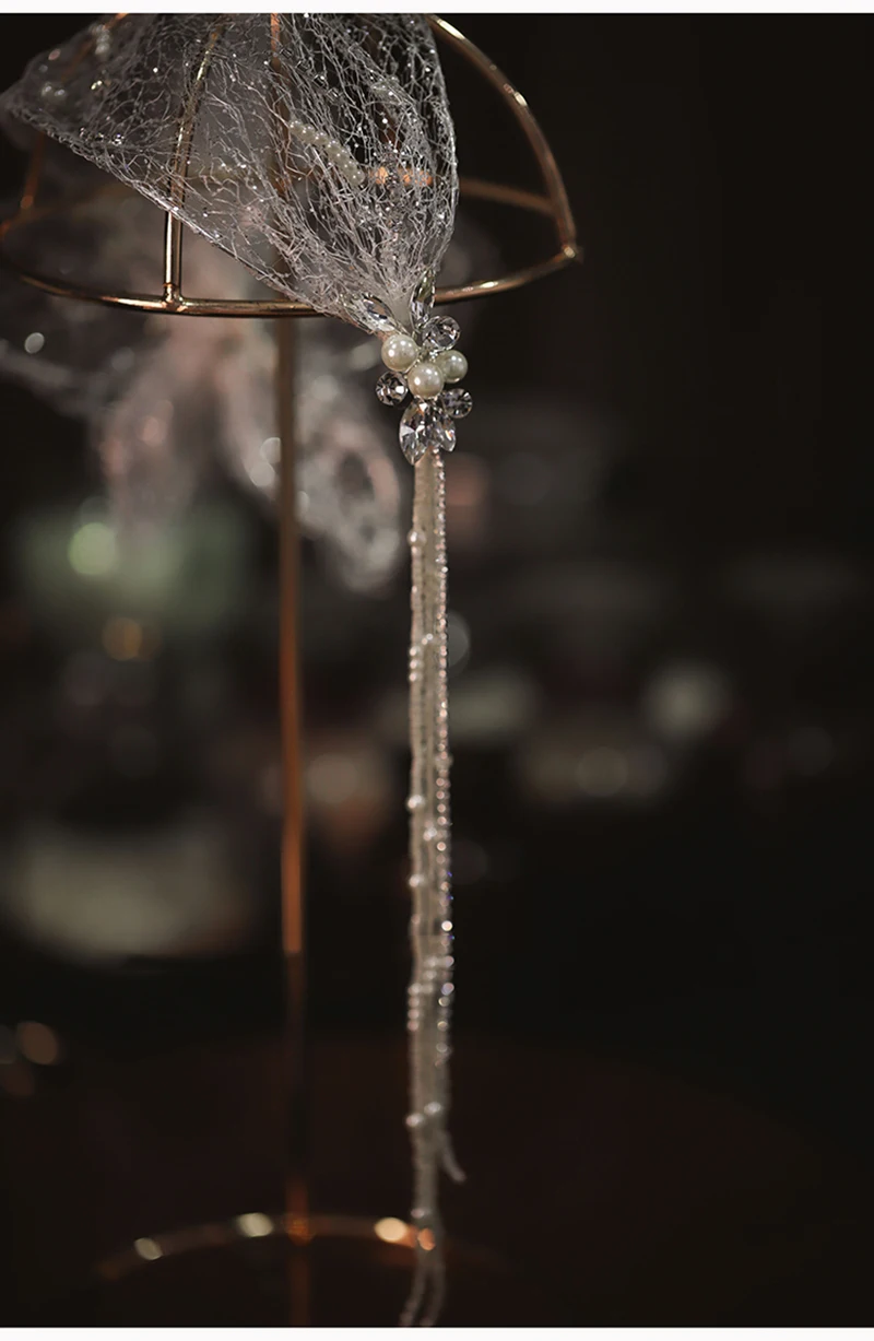 

Himstory Delicate Korean Flower Wedding Hairband Lace Tassel Wedding Headwear Hair Accessories Jewelries