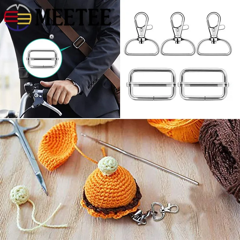 

30pcs 20mm 3mm Thick 10pcs D Rings + 10pcs Metal Rectangle Belt Pin Buckle+10pcs Lobster Clasp Hook For Strap Bag Accessories