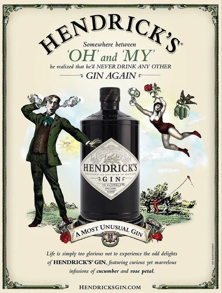 

Hendrick's GIN Retro Style Plaque Kitchen Pub Bar Metal Sign Tin Man Cave