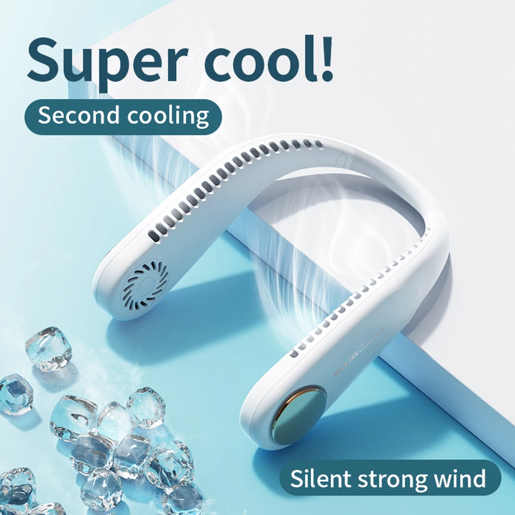 

Portable Neck Fan WS35 Mini Bladeless USB Rechargeable Mute Neckband Wearable Cooler for Outdoor Sports Travel Home