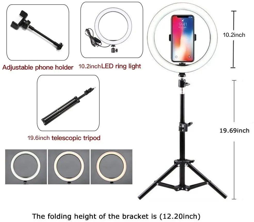 Видеосветильник Zayex приглушаемый светодиодный кольцевой светильник для селфи