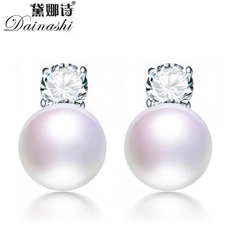 Dainashi 925 стерлингового серебра циркона квадратной формы серьги из природного