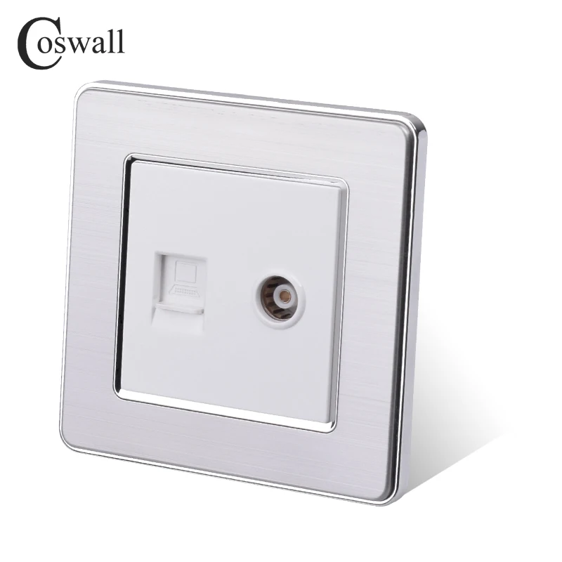 Разъем COSWALL RJ45 для подключения к Интернету CAT5E розетка с гнездом телевизора