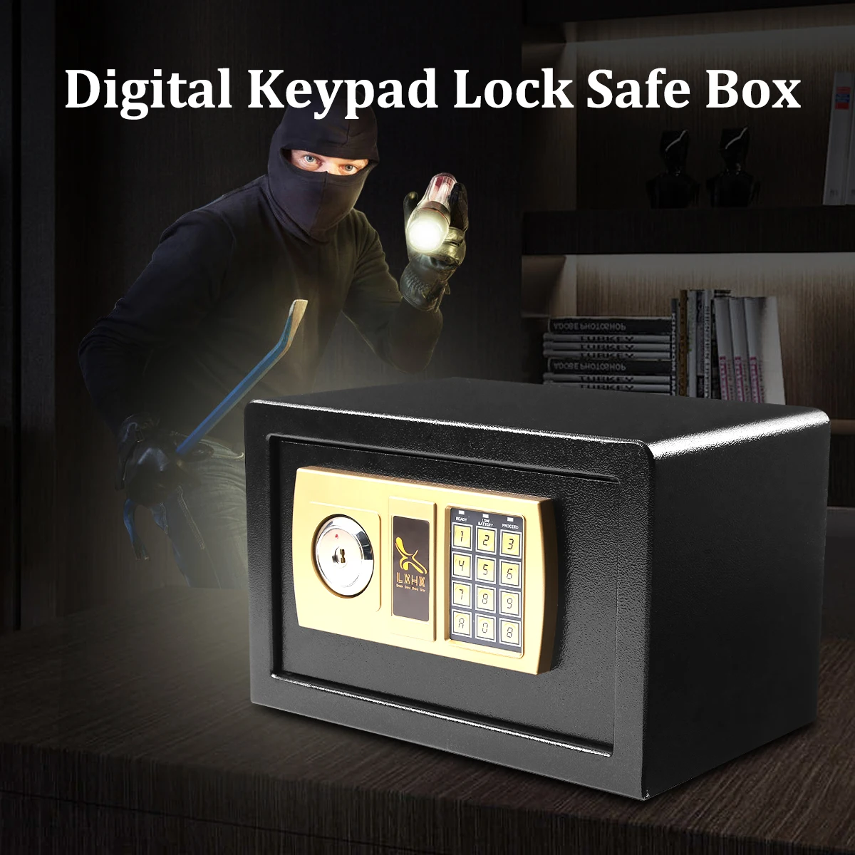 

Safurance Luxury Digital Depository Drop Cash Safe Box Jewelry Home Hotel Lock Keypad Black Safety Security Box 2018 Brand New