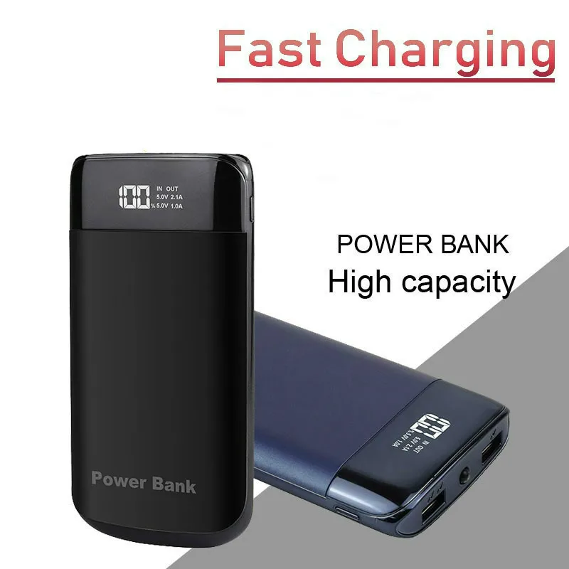 2021 hot 50000mah power bank portable charger fast charging with 2usb digital display external battery for xiaomi samsung iphone free global shipping