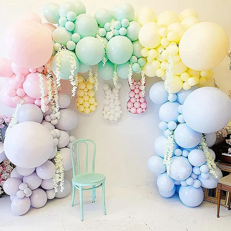 Guirnalda de globos Macaron de 5 colores, arco de globos de l&aacute;tex rosa y azul caramelo, regalo de boda, decoraci&oacute;n para fiesta de cumplea&ntilde;os y Baby Shower, 160 piezas-1
