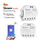 SONOFF DUAL R3 DualR3 Wifi DIY Переключатель 2-полосный контроль мощности замеры 2 банды светильник занавес переключатель работает с Siri Alexa Google Home