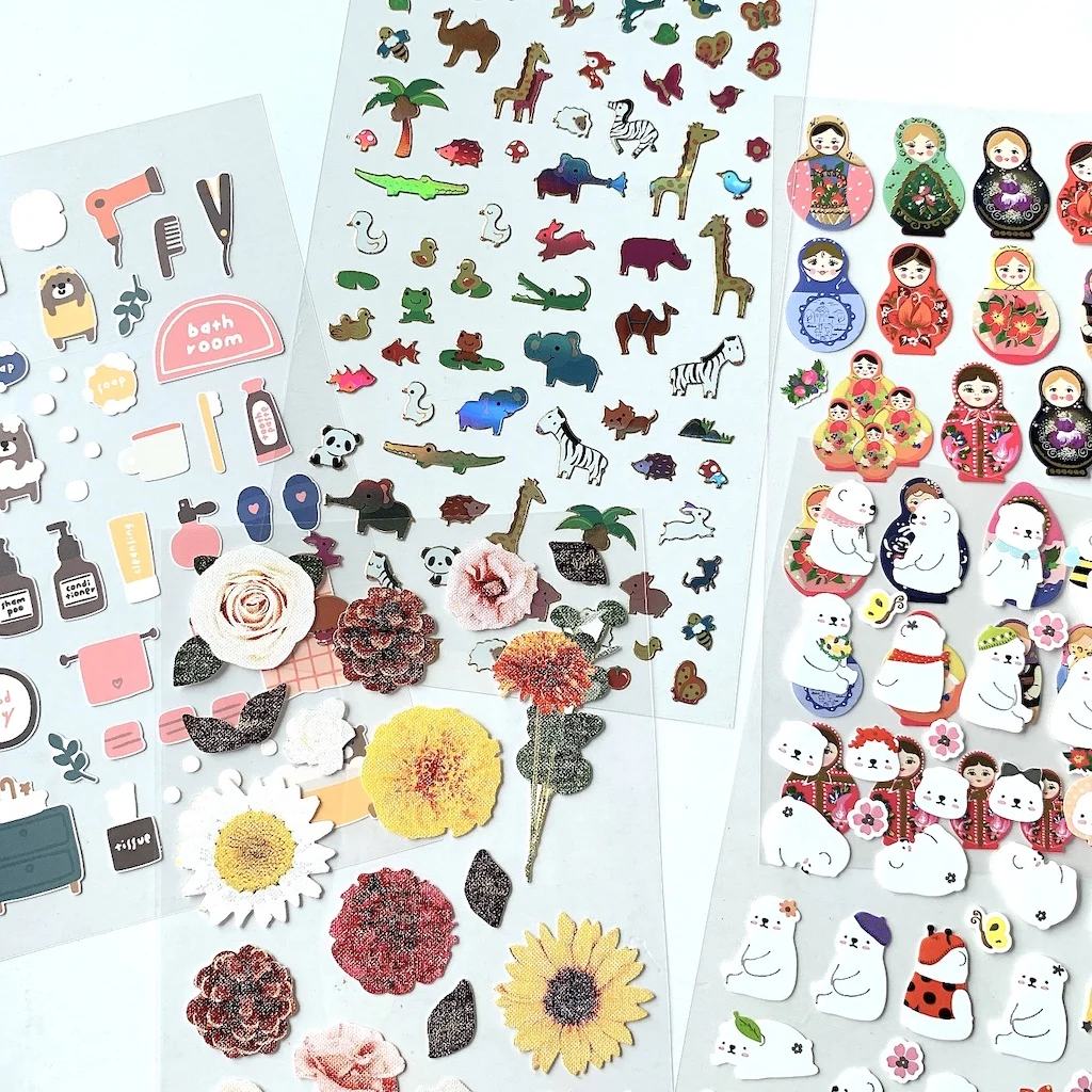 Pegatinas de animales Kawaii para u&ntilde;as, lote de pegatinas de animales para u&ntilde;as-0