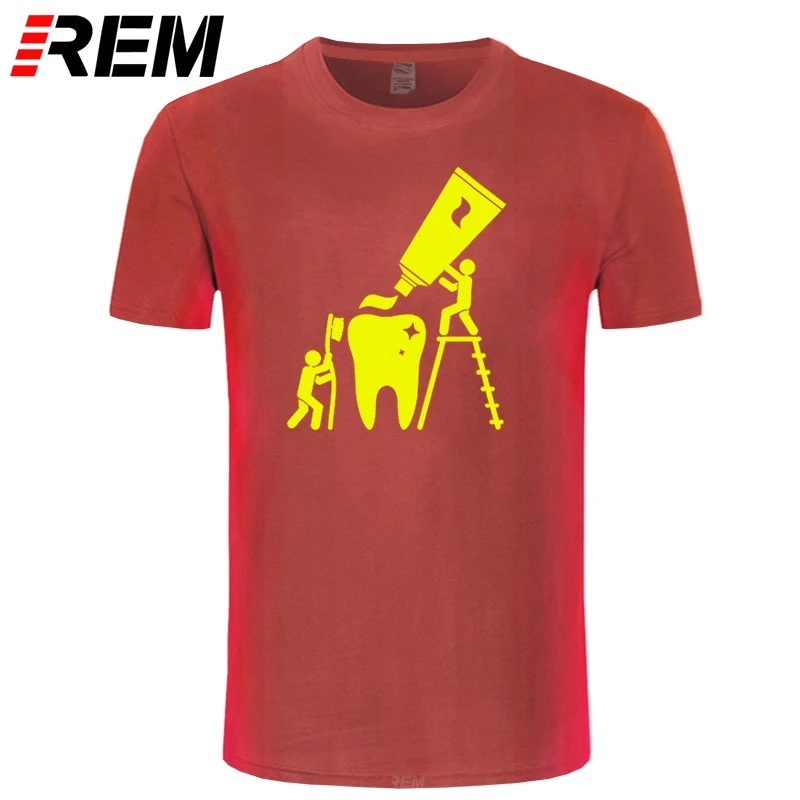 

Fashion Classic Men Round Collar Short Sleeve T-shirt Design Man Novelty Cleaning Dentist T Shirt Tops Tees Casual clothing