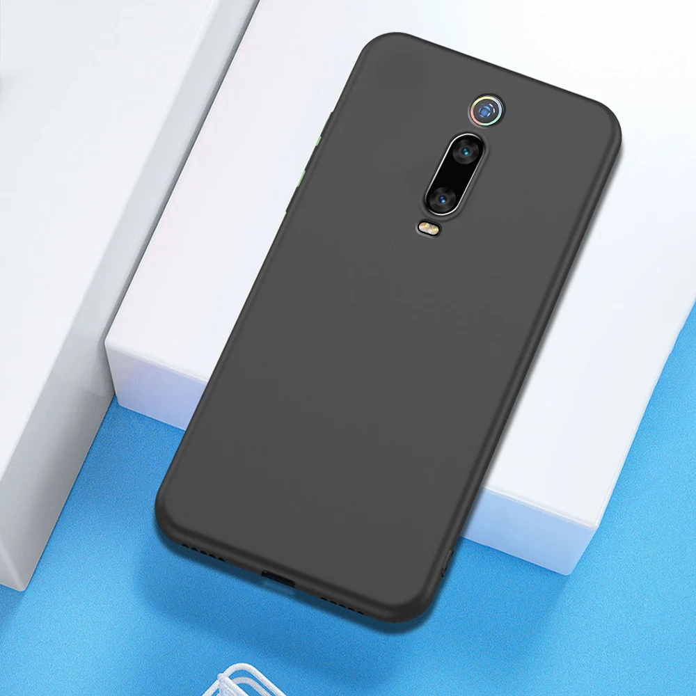 Для Red mi K20 Note 7 8 Pro Чехол Ультра тонкий Силиконовый противоударный чехол для Xiaomi mi 9 Note 10 CC9 Pro 9T красный mi 7A 8A чехол - Цвет: Черный