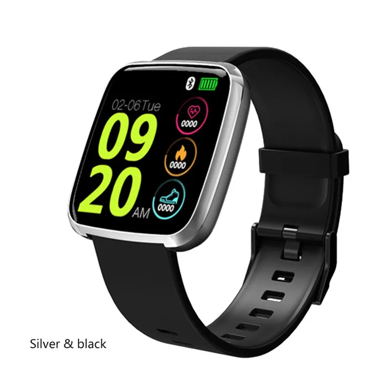 Blacksilver Silicone S7 Смарт-часы пульсометр Монитор артериального давления открытый спортивный трекер Водонепроницаемый Smartwatch для Android Apple Iphone Xiaomi - Цвет: Blacksilver Silicone