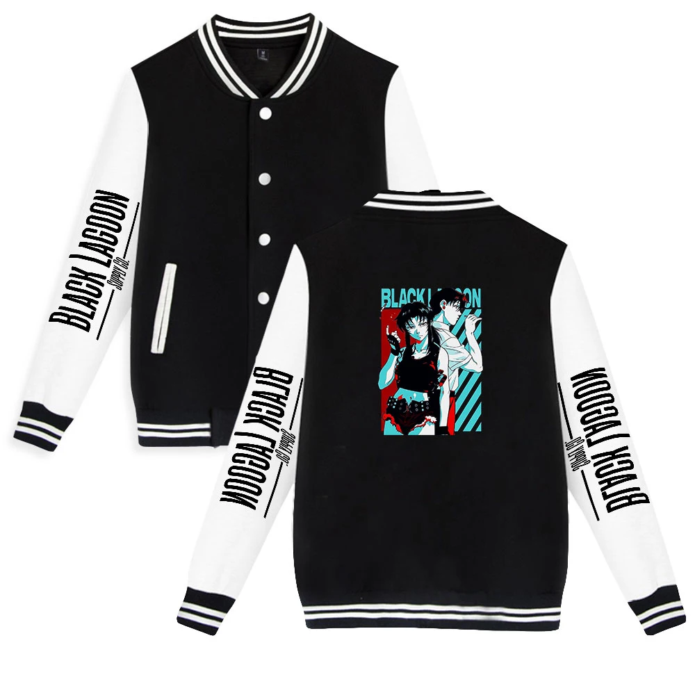 

Black Lagoon Anime Fashion Prints Baseball Jackets Women/Men Long Sleeve Jacket Hot Sale Casual Streetwear Clothes