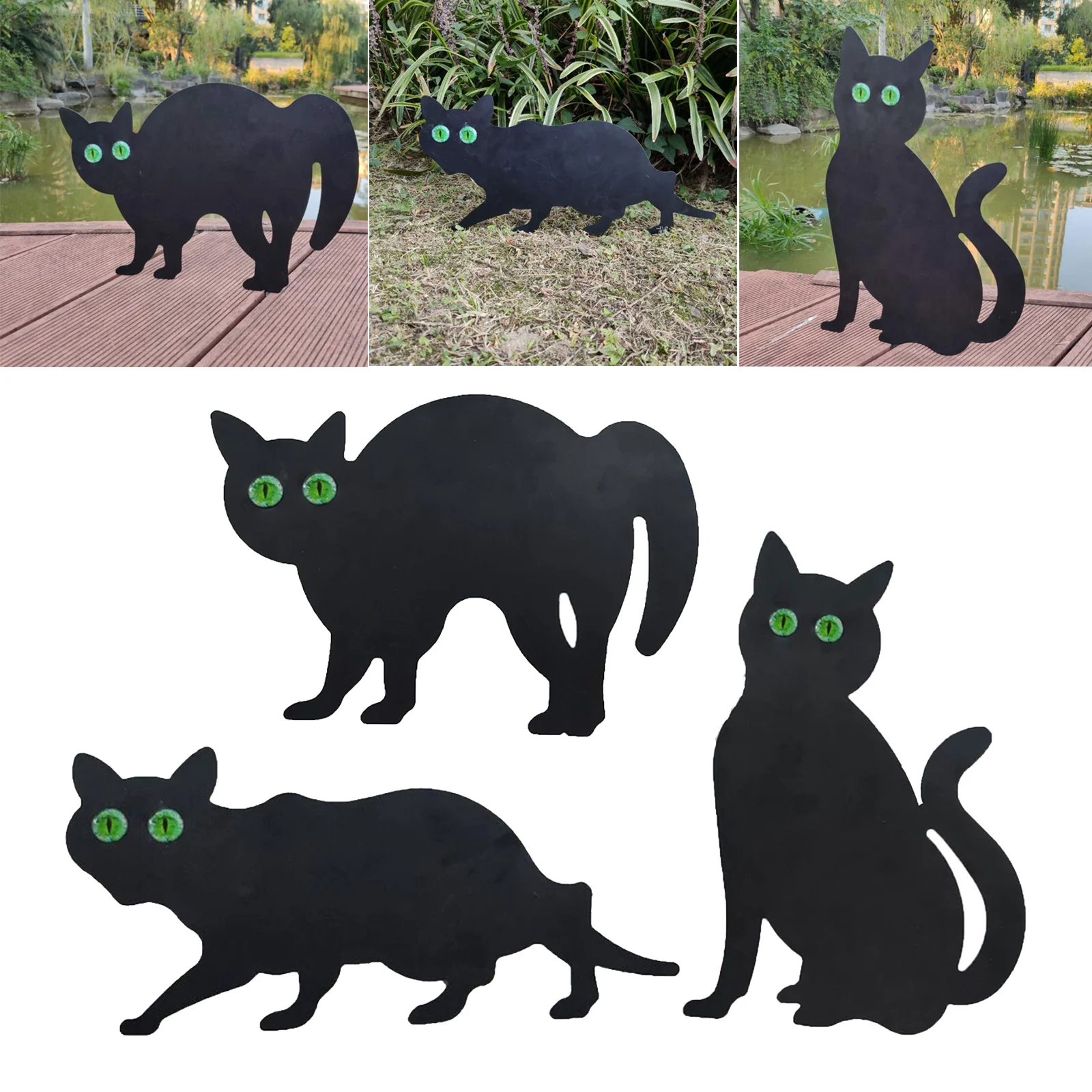 

3x Cat Garden Scarer Deterrent Pest/Bird/Rodent/Fox Outdoor Decor Animals Craft
